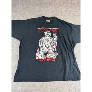 VTG Art Empire Russian Gory Graphic Shirt Mens M Evil Bunny Cartoon Streetwear